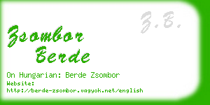 zsombor berde business card